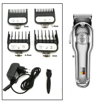 

Kemei Barber Professional Hair Clipper Cutter Electric Cordless Hair Trimmer Gold and Silver Hair Cutting Machine 1986 All-metal