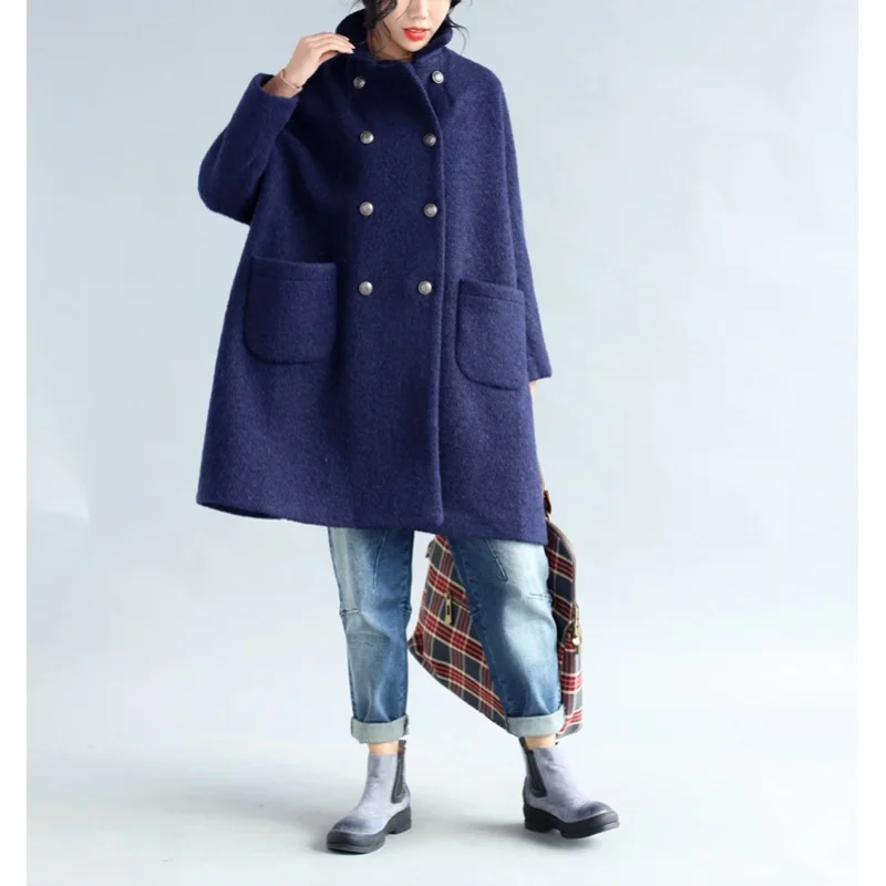 Новинка 2019 Женская осенне-зимняя шерстяная куртка пальто женское длинное
