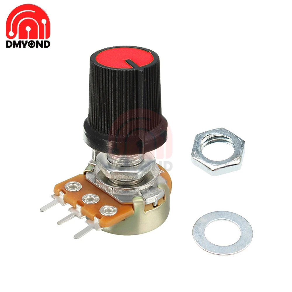 5 шт. роторный потенциометр красного цвета Линейный Конус для крышки Arduino 1K 2K 5K 10K