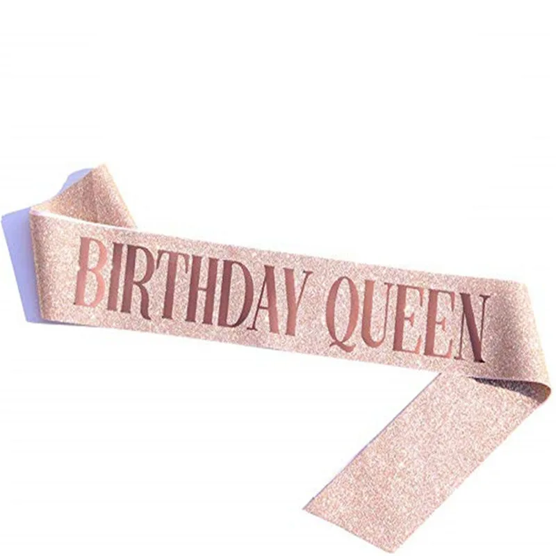 2_Pcs_Sets_Birthday_Party_Shoulder_Strap_Crown_Set_Birthday_Girl_Etiquette_Belt_Rose_Gold_Cloth (2)