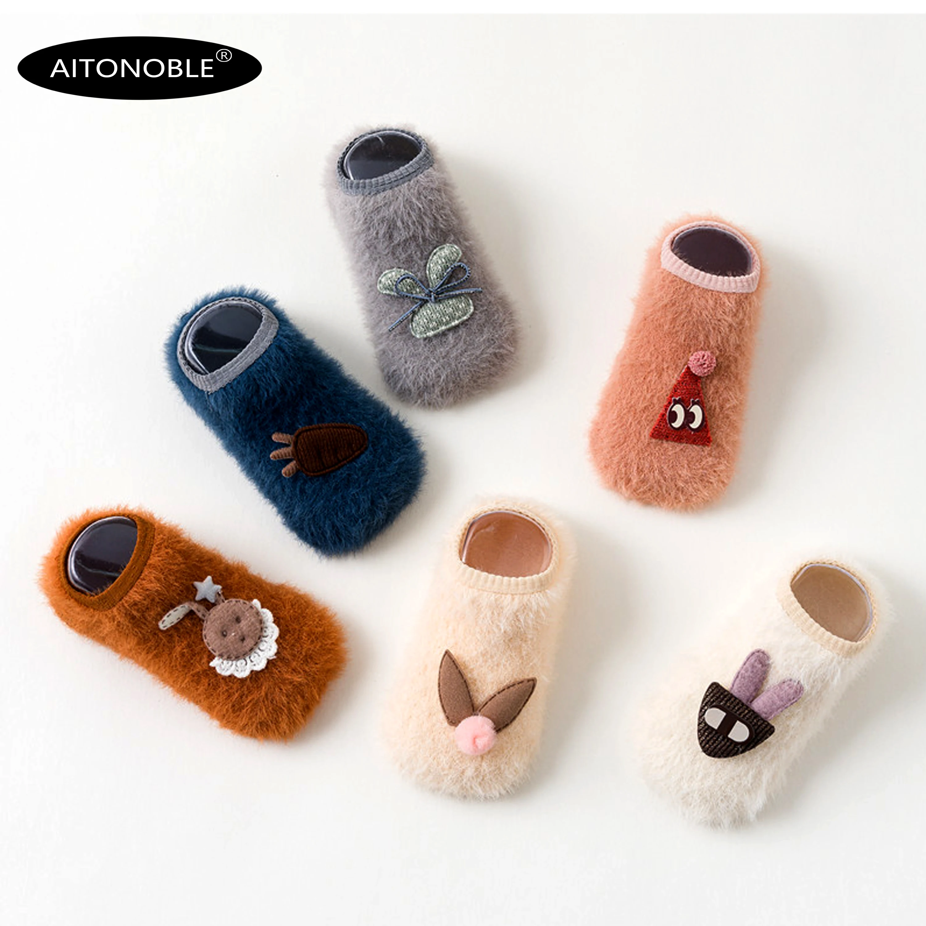 Aitonoble/6 пар носков для малышей с полдюжины От 0 до 3 лет Simier нескользящие носки для дома нескользящие носки для младенцев, одежда, аксессуары