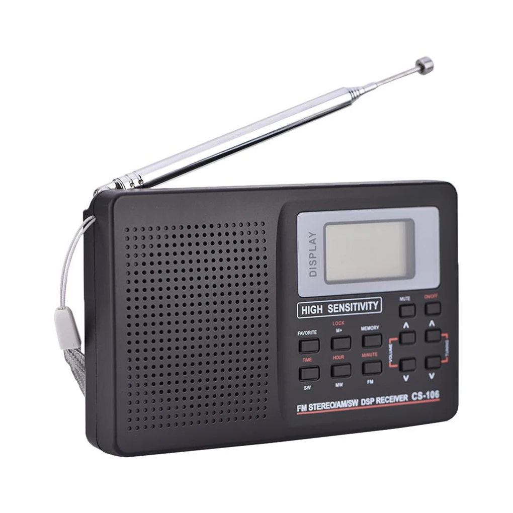 FM AM SW LW TV Full Band Radio Receiver Portable Alarm Clock Digital Memory  Function Radio 9 KHz