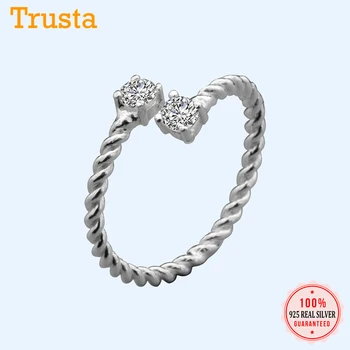 

Trusta Women 925 Sterling Silver Fashion Jewelry Cute Twist Cocktail Ring Sizable 5 6 7 Girls Kids Xmas Gift DS145 Drop Shipping
