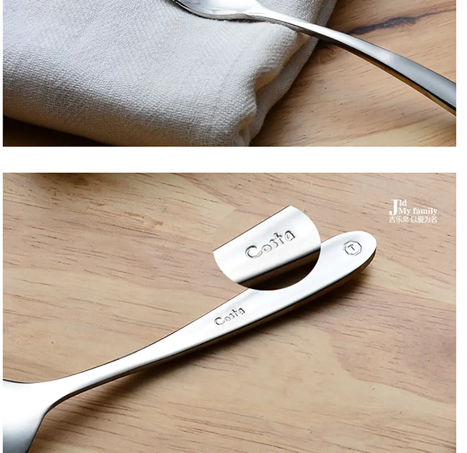 New Stainless Steel Spoon Creative Thickened Coffee Mixing Ice Spoon Shells Shape Cute Spoons Steel Small Mini Tea Spoons