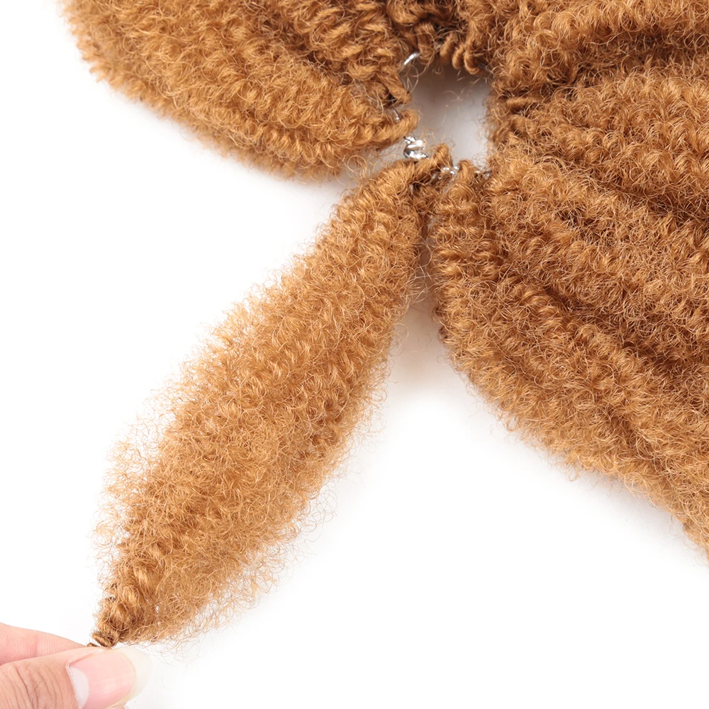 8inch Afro Kinky Bulk Synthetic Marley Braids Twist Braiding Hair Crochet Hair Extensions Soft Curly Golden Beauty