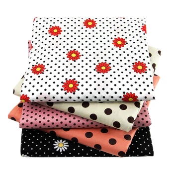 

New 50*140cm Dot Flower 100% Cotton Fabric Patchwork For Sewing DIY Clothes Making Quilting Home Decorative Cushion,c709