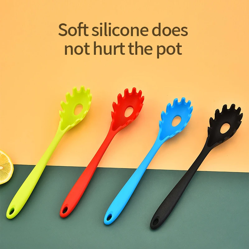 Long Handle Silicone Noodles Scoop Home Sipplies Cooking Tools Gadgets Leaky Spoon Spaghetti Tools Kitchen Accessories