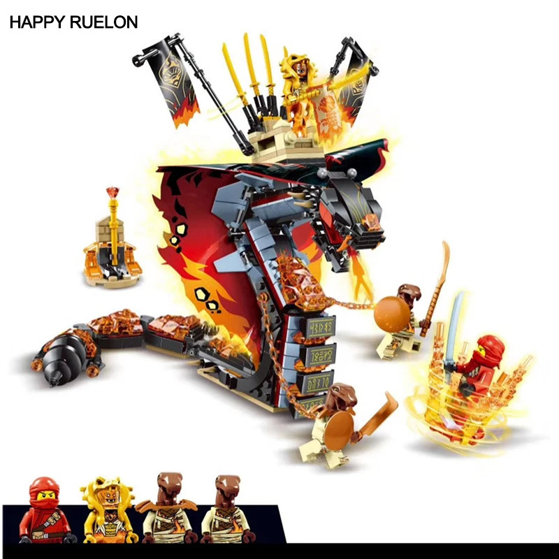 

New 2019 Legoinglys Ninjagoed Fire Fang Spinjitzu Building Blocks Bricks Classic Movie Ninja Model Kids Toys for Children Gifts