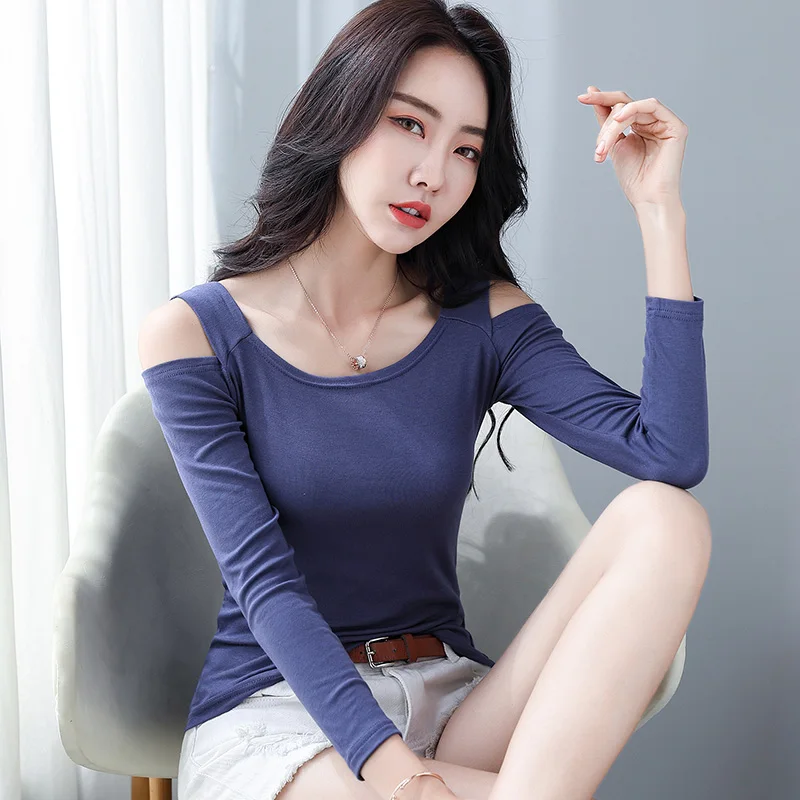 

Tee shirt femme t-shirty damskie sexy tshirt woman tshirts off shoulder top long sleeve white t shirt women 2020 mujer camisetas