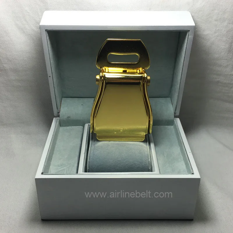 Gold airplane seat belt buckle Excellent production Advanced texture perfect gift present for aviation lover Worth collecting - Цвет: with packing box 3