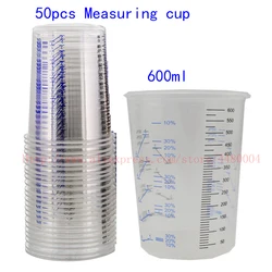 Gobelets de mélange en plastique gradués transparents et flexibles pour pulvérisation de peinture, 100 ml, 25/600 pièces 