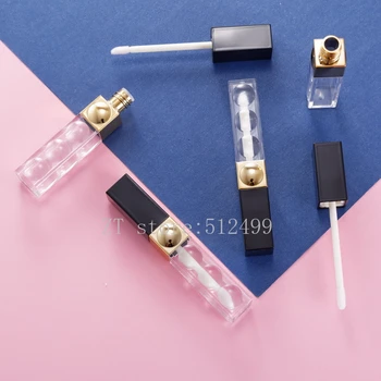 

10/30/50pcs Dot Black Gold Transparent Square Lip Gloss Bottle Empty Cosmetics Makeup DIY Lip Glaze Tube Refillable Container
