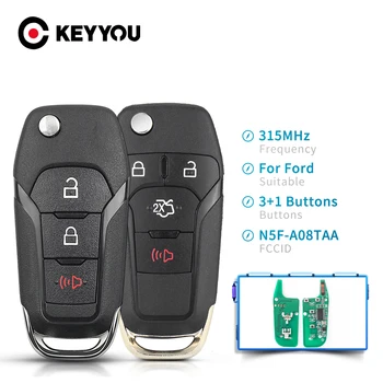 KEYYOU 3 1/4 pulsanti Flip chiave remota Keyless Entry Fob 315MHz ID49 Chip per Ford Fusion 2013-2015 ID FCC: N5F-A08TAA HU101