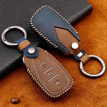 

Genuine Leather Handmade Car Key Cover key Case For CHEVROLET MALIBU EQUINOX CRUZE CAMARO 2016 2017 2018