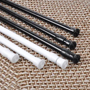 

Portable Home Durable Wardrobe Telescopic Support Window Curtain Holder Adjustable Length No-Punching Rod For Bathroom Bedroom