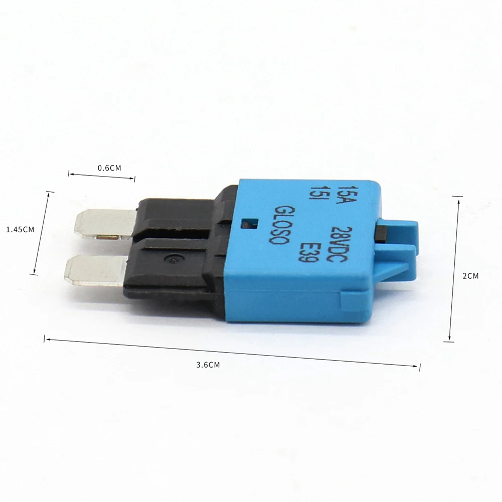 15A Circuit Breaker ATC Blade Fuse Manual Reset Resettable 15 Amp 28V DC for Car Marine Rally Automotive Boat Auto Accessories