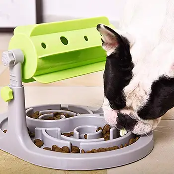 

Food Treated Puzzle Toy Educational Dogs Interactive IQ Training Anti Choke Slower Feeder Bowl
