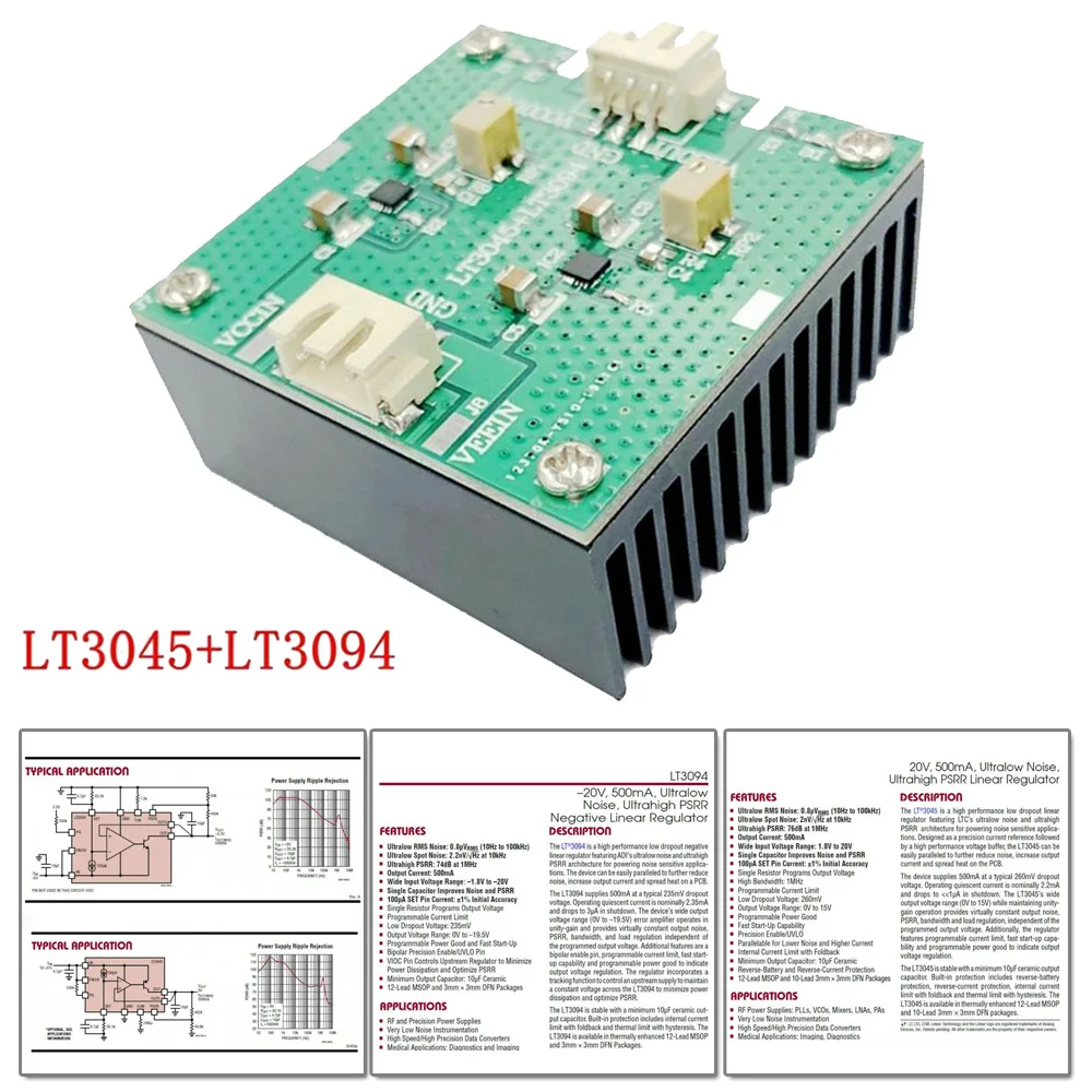 

1pc Regulated Power Supply LT3045+LT3094 Positive & Negative Linear 500mA