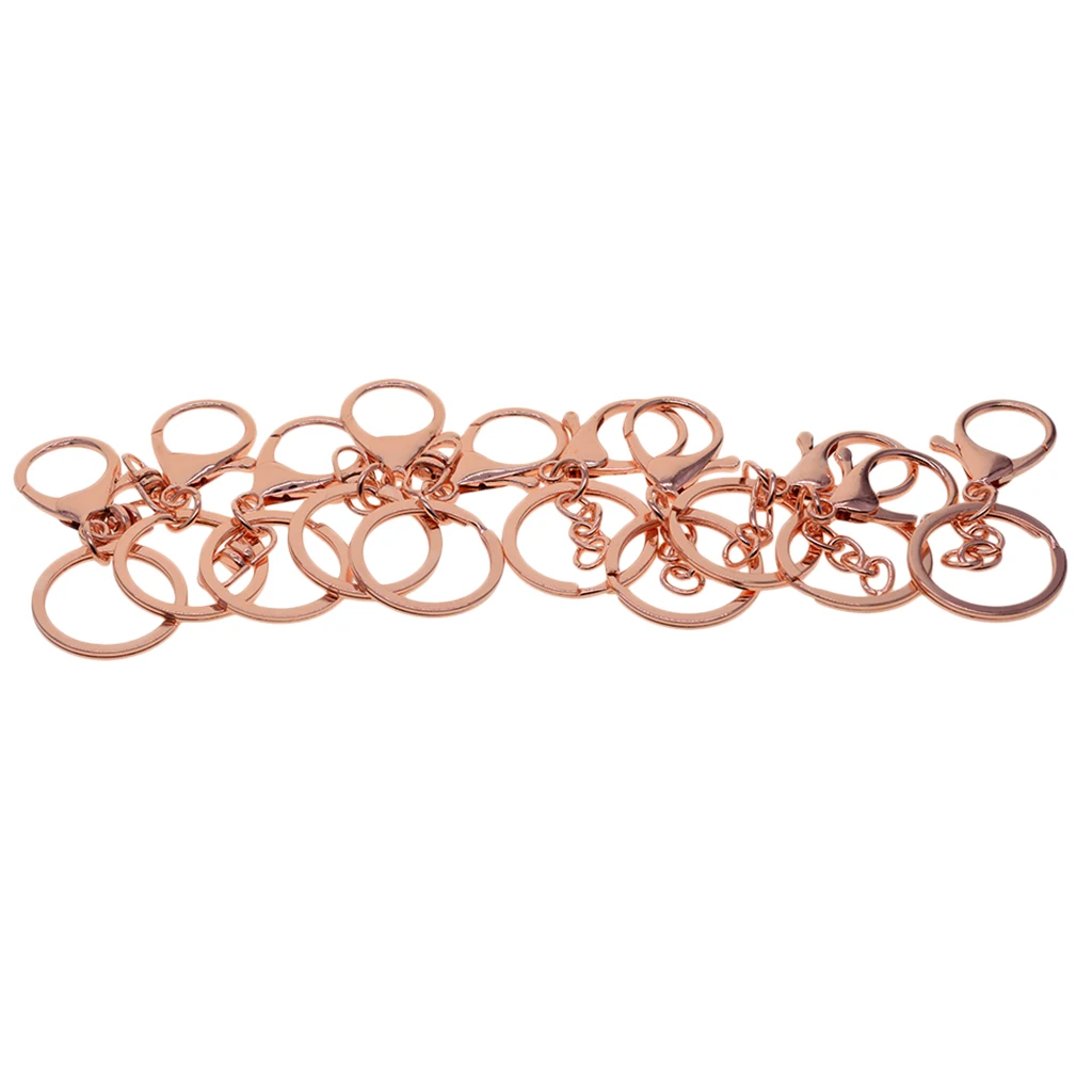 Pack of 10 O-ring Swivel Trigger Clips Hooks Metal Keychain Key Ring Lobster Clasps, Perfect Size For Crafts
