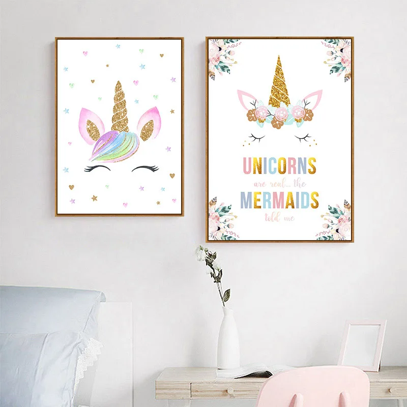Nursery-Posters-Prints-Unicorn-Wall-Art-Poster-Cartoon-Canvas-Painting-Nordic-Kids-Decoration-Pictures-Baby-Home (2)
