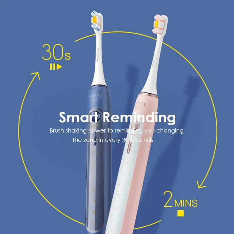 US $55.98 SOOCAS X5 Electric Toothbrush Rechargeable Smart Sonic Toothbrush Automatic Ultrasonic Tooth Brush Teeth Cleaning 12 modes IPX7