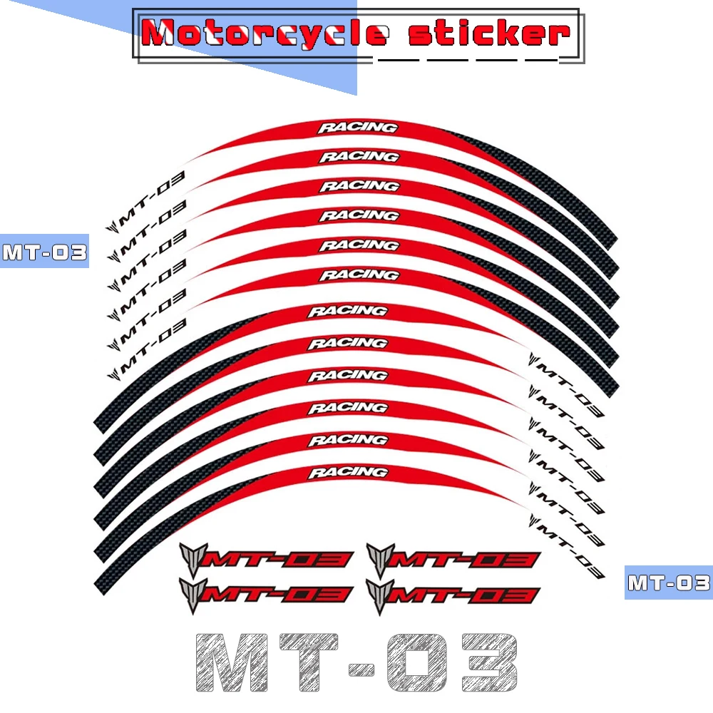 

Motorcycle tire decoration stickers night safety reminder decals inner edge reflective film for Yamaha MT-03 MT03 mt03