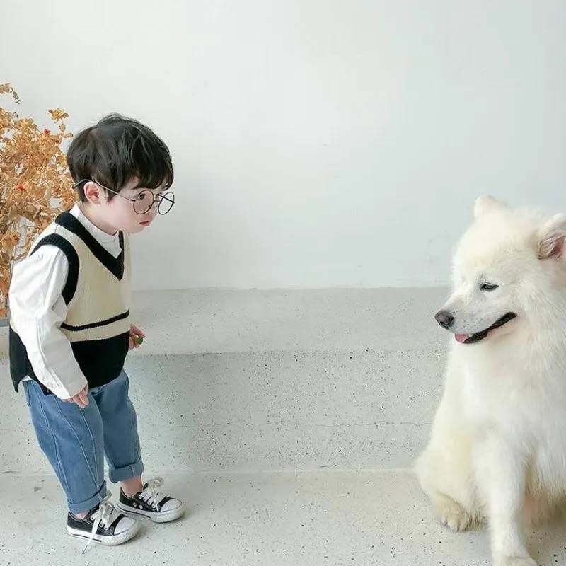 

CHILDREN'S Sweater Waistcoat 2019 Spring And Autumn New Style Small CHILDREN'S Vest Korean-style in BOY'S Korean-style Stripes 1