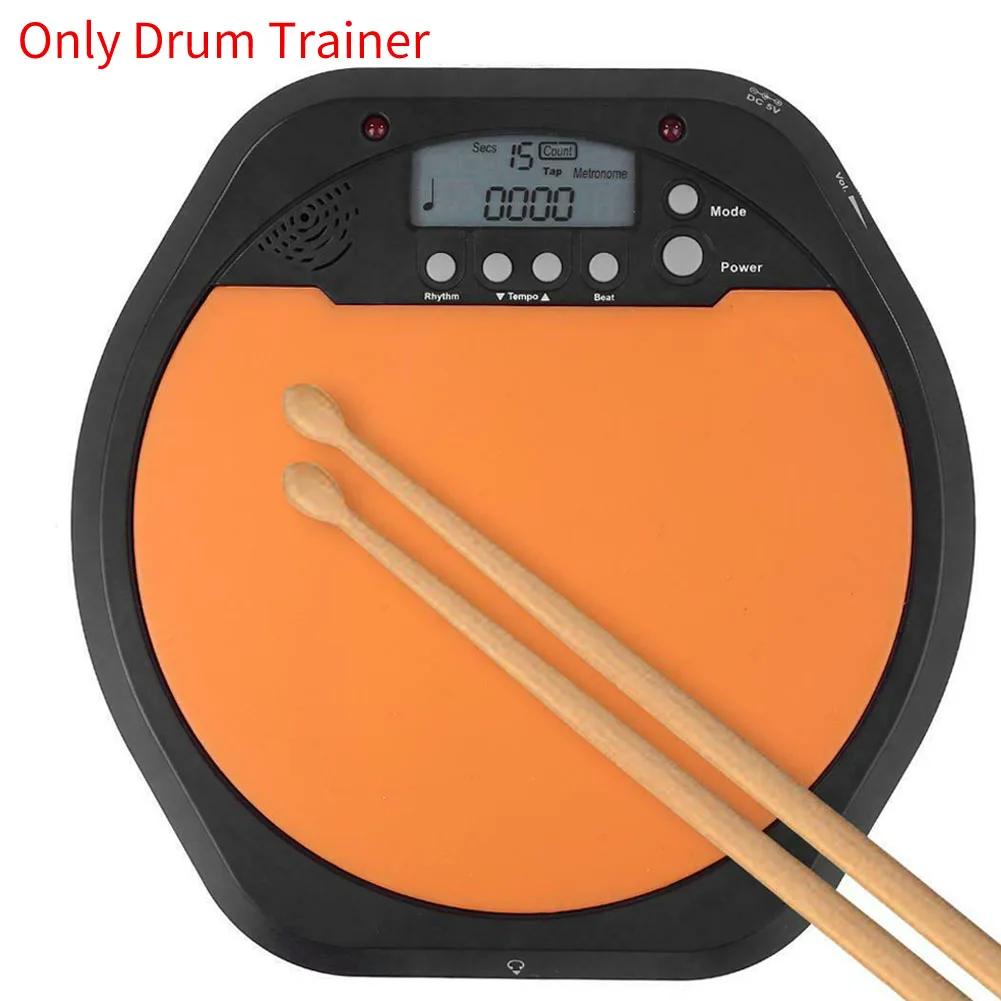 

8 Inch Rhythm Electronic Beat Trainer Count Beginner LCD Diaplay Drum Dumb Pad Battery Powered 2 In 1 Instruments Parts Digital