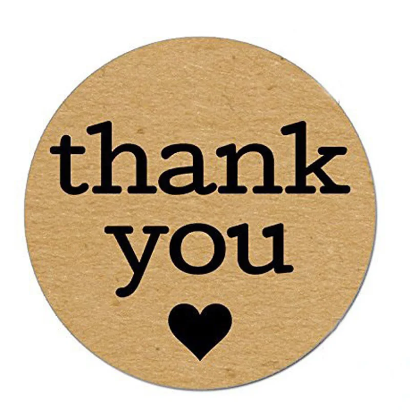 1 дюйм. Натуральная крафт бумага Thank You Sticker s seal labes В подарочной упаковке стикер
