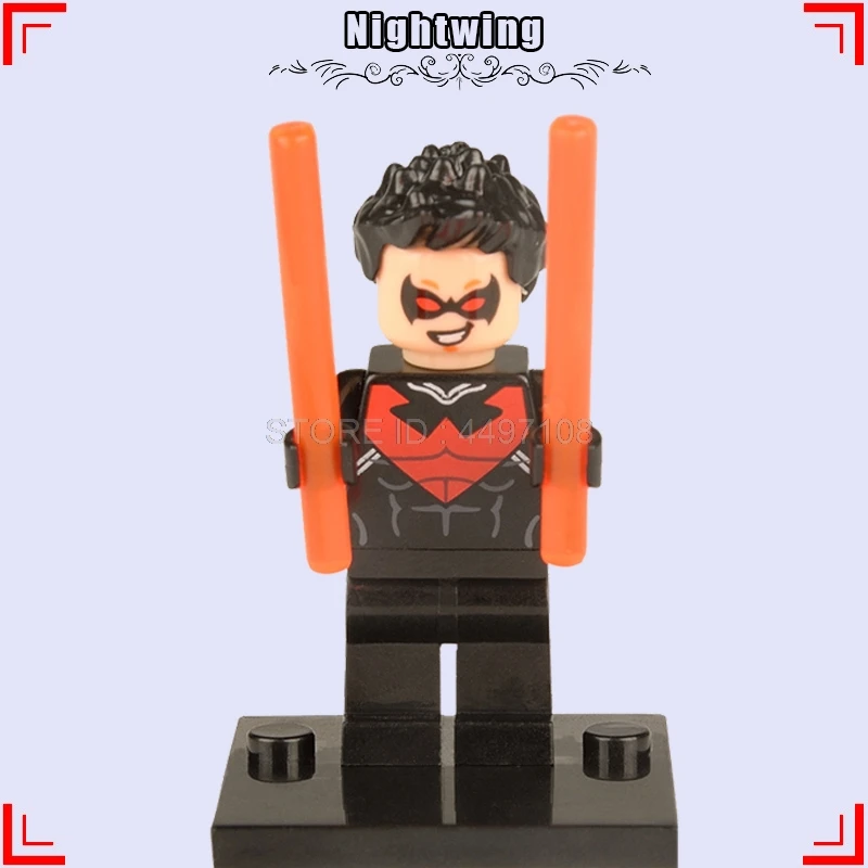 Робин DC кинофигурки Nightwing Teen Titans Super Heroes Justice League Creator технологические строительные блоки игрушки Халк, Бэтмен семья - Цвет: Nightwing