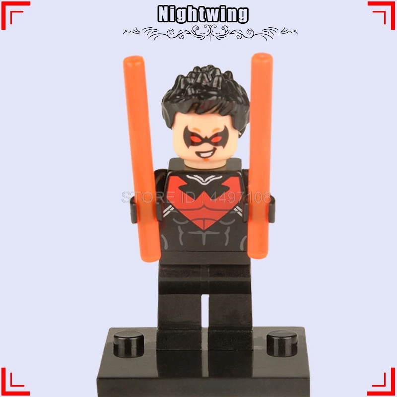 Nightwing Робин DC кинофигурки Nightwing Teen Titans Super Heroes Justice League Creator технологические строительные блоки игрушки Халк, Бэтмен семья - Цвет: Nightwing