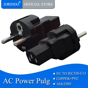 

JORINDO EU TO IEC320 C13 Power adapter,EU male to IEC320 C13 female AC plug,EU(4.8MM) 2 pin to PDU/UPS conversion plug,10A 250V