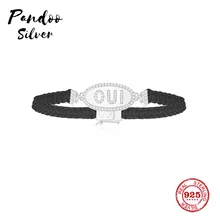 Модная подвеска Стерлинговое Серебро копия 1:1, желтый серебряный Oui черный браслет макраме для женщин Monaco Роскошные ювелирные изделия подарок