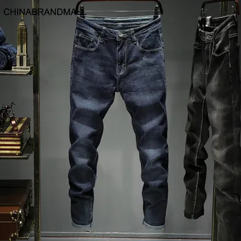 

Jnf315 # Straight Elastic Force Jeans Big Size Youth Slim Fit Straight Tube Tide 28-46