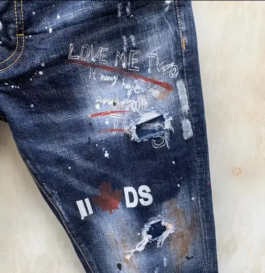 NEW Men Jeans Ripped for Men Skinny DSQ Jeans Pants Men Jeans Outwear Pants 963