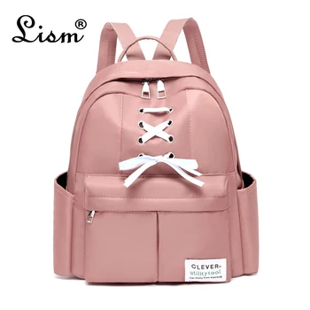 

Famous brand backpack 2019 new ladies Oxford cloth backpack ribbon decorative bow bag school style 5 colors
