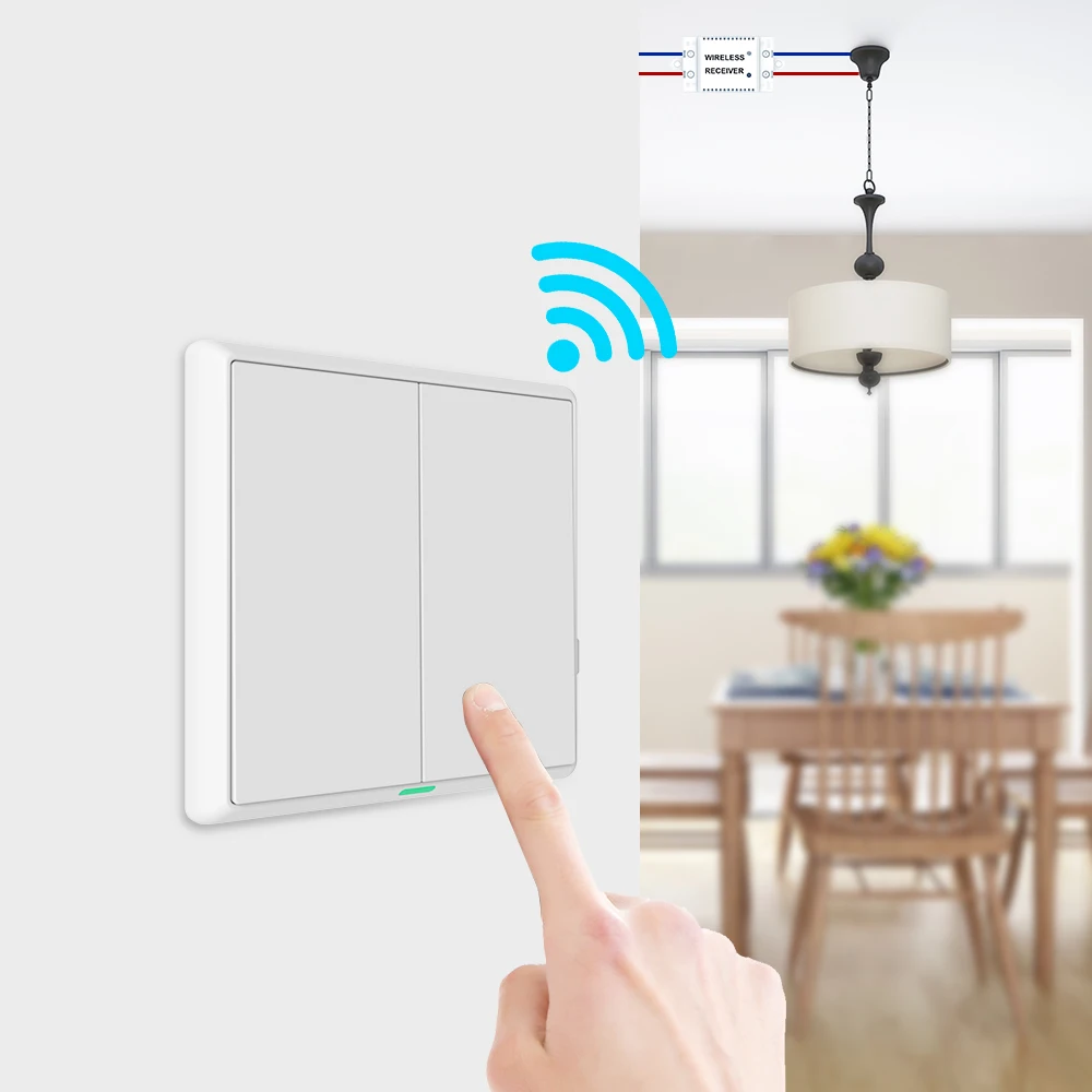  Saful 433Mhz smart push Wireless Switch Light RF Remote Control AC 110V 220V Receiver Wall Panel bu - 4000085364610