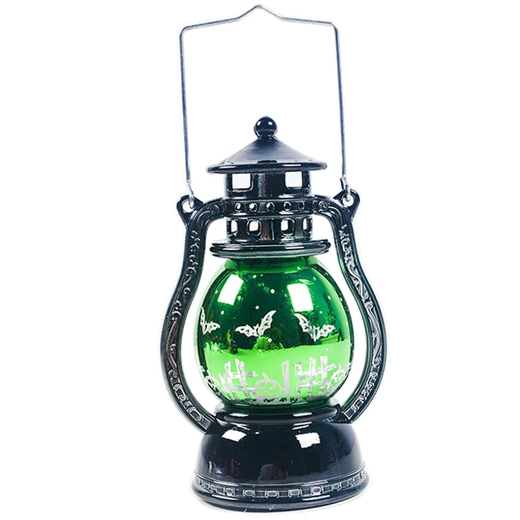Vintage Style Halloween Hanging Hurricane Lantern LED Lights Outdoor Party Decoration
