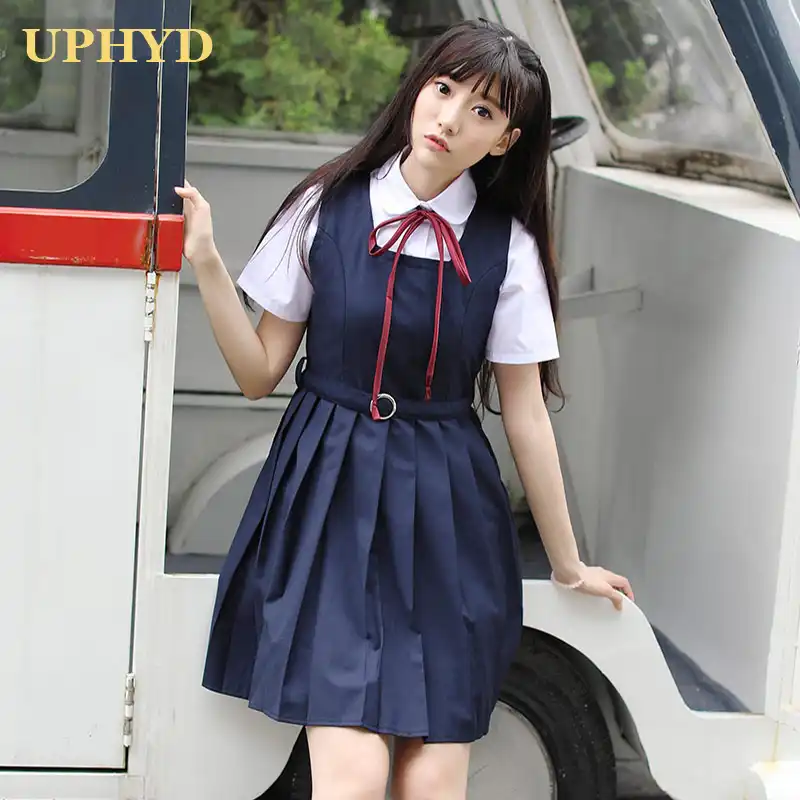 navy blue pinafore dress school