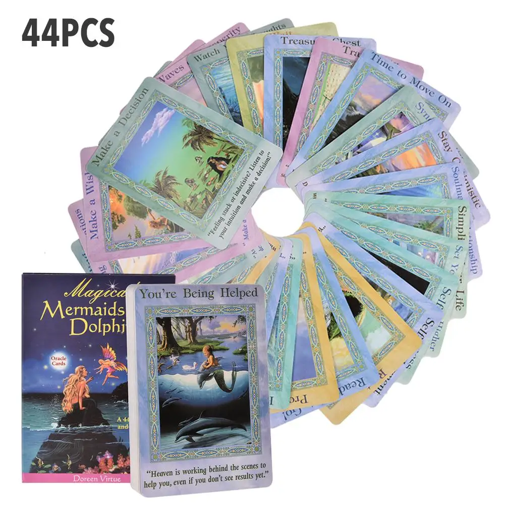 Cartas mágicas de oráculo de sirena, cartas de Tarot duraderas vívidas, todas las versiones en inglés para regalos de fiesta familiar, juego de cartas