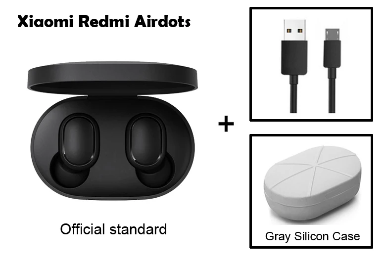 Xiaomi Redmi Airdots TWS Bluetooth наушники стерео бас Bluetooth 5,0 с микрофоном - Цвет: Add USB Cable CG