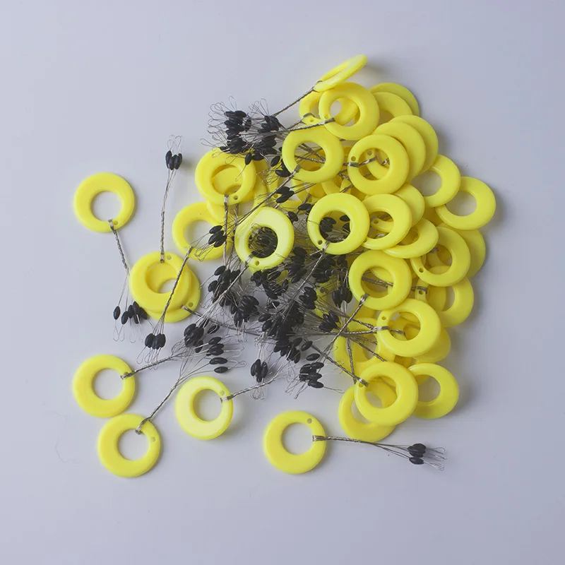 60pcs 10set Float Yellow Rubber Stopper Fishing Floats 5 Size Bobber Oval Bean Space Fishing Line Tackle Equipment Smart Floats