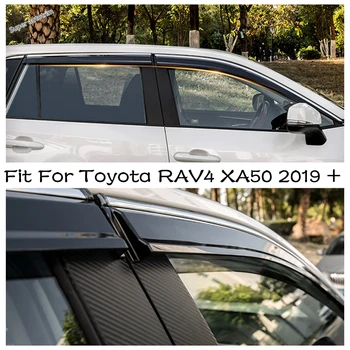 baratas Viseiras Da Janela De Lapetus Toldos Vento Chuva Sun Defletor Viseira Guarda Ventilação Cobre Capa Guarnição Para Toyota Rav4 Rav 4 Xa50 2019 2020