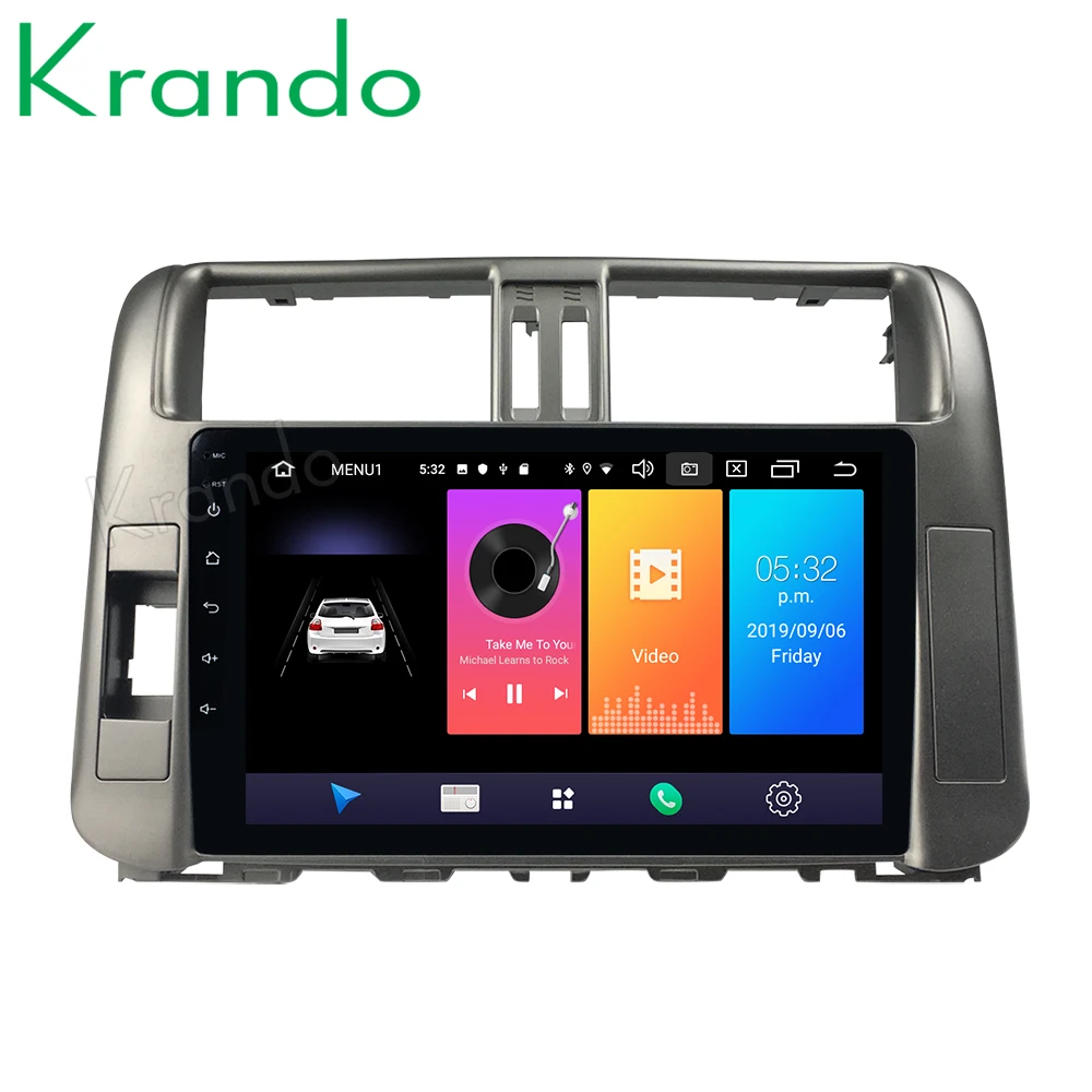 

Krando Android 9.0 10.1" IPS Big Screen Full touch car Navigation system for Toyota Prado 2010-2013 radio player gps