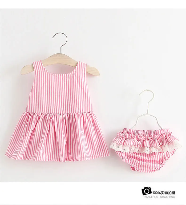2018-Summer-Wear-New-Baby-Girl-Striped-Lattice-Dress-1-Baby-Summer-Vest-Short-Suit-2 (2)