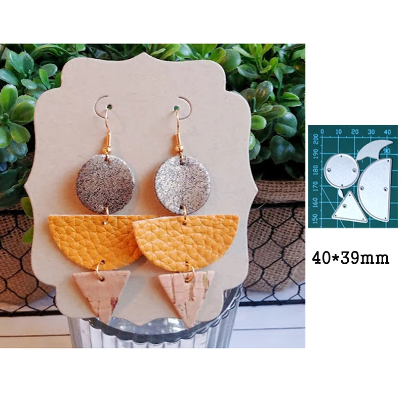 

Triangle Round Dangler Earring Metal Cutting Dies For Stamps Scrapbooking Stencils DIY Paper Album Card Decor Embossing 2021 New
