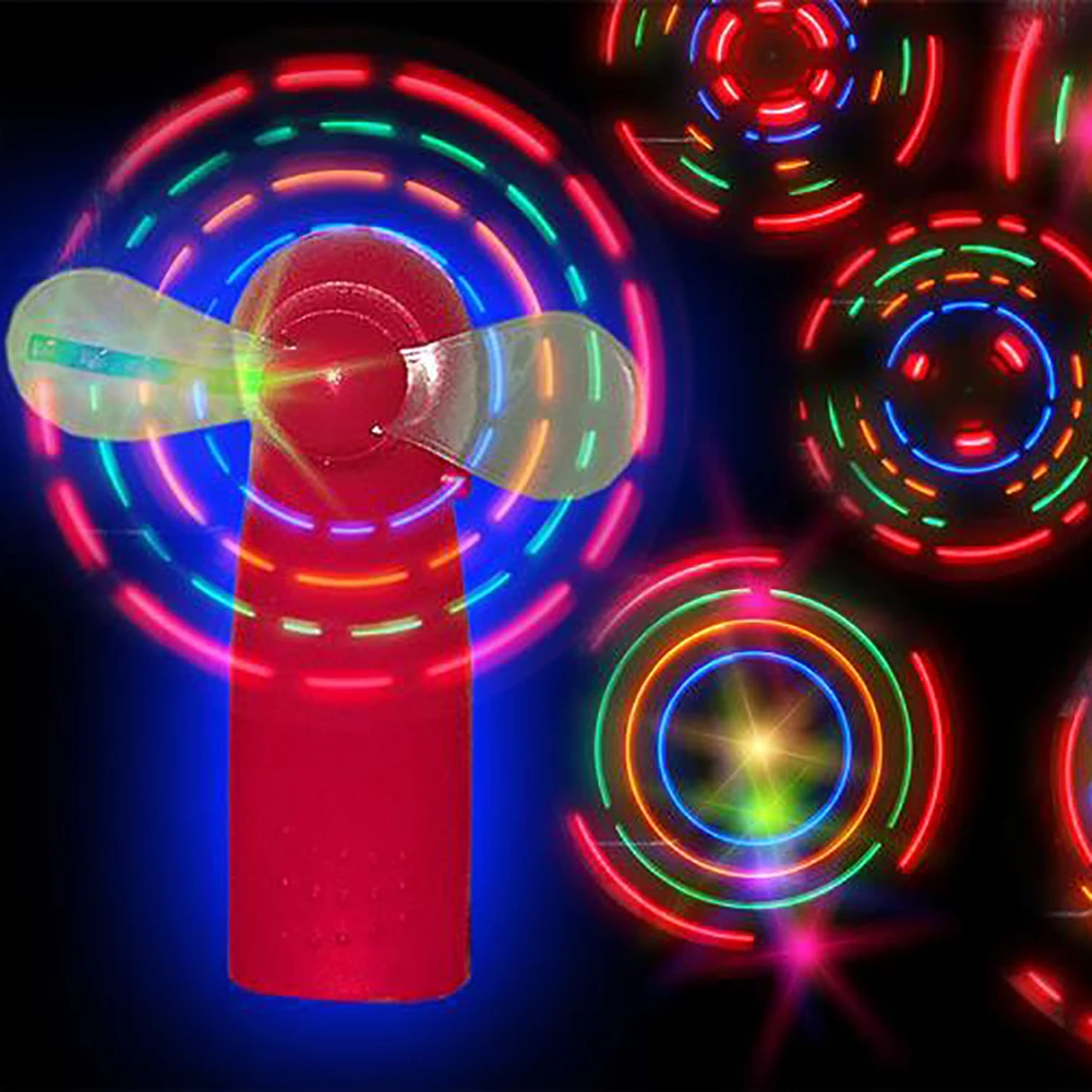 Мини вентилятор светящийся игрушечный цветной яркий светильник практичный