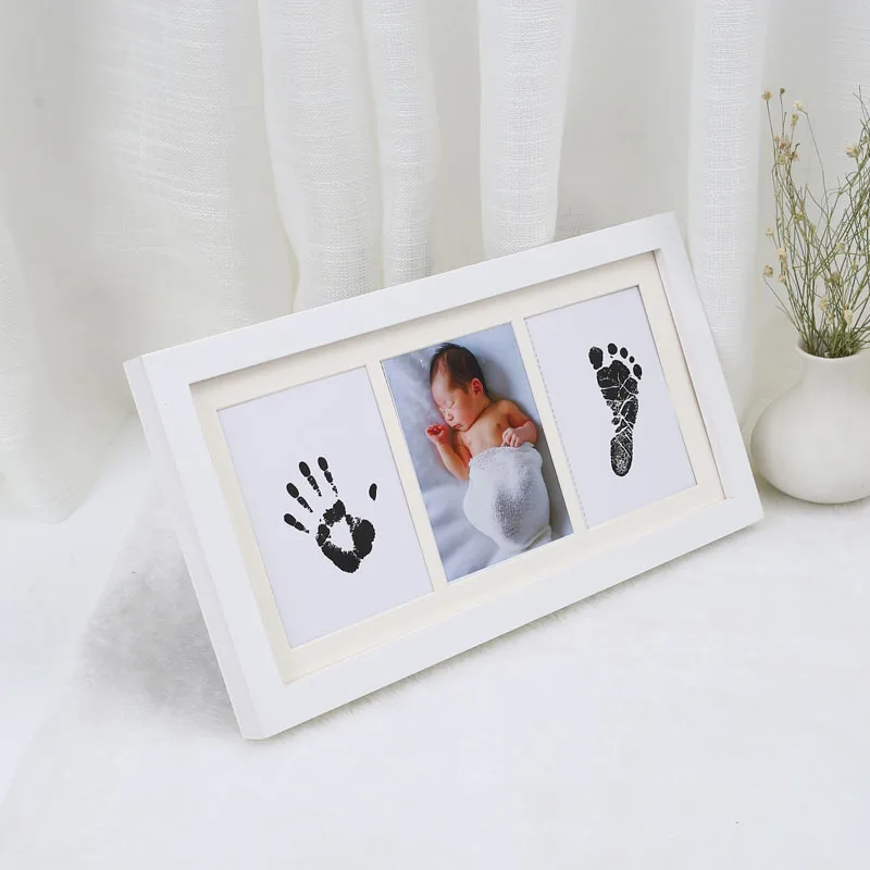 Kit de huellas de bebé, marco de fotos impreso a mano con almohadilla de  tinta segura y no tóxica, recuerdos perfectos para recién nacidos, regalo  de ducha para niñas y niños