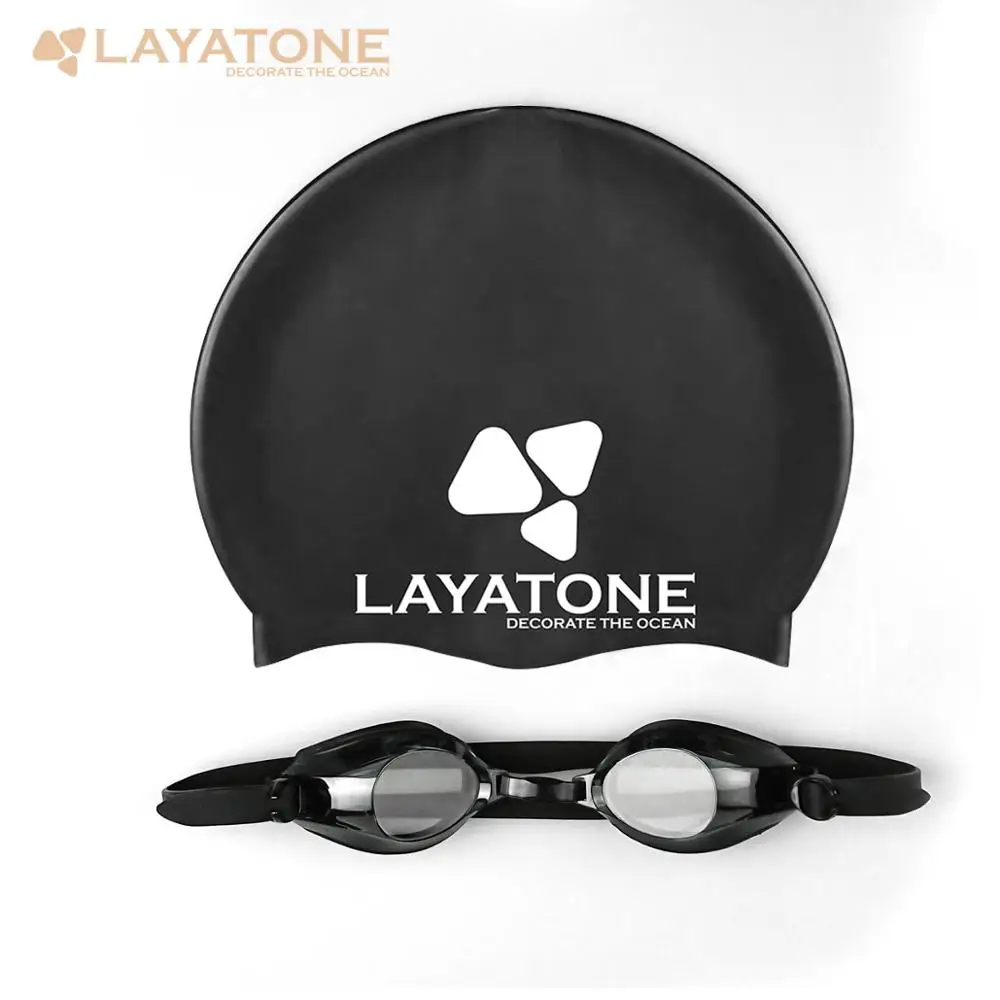 LayaTone взрослых Водонепроницаемый силиконовый Для женщин шапочки для плавания с длинными волосами Ушная защита Купальный Шляпа для водных видов спорта плавания пузырь