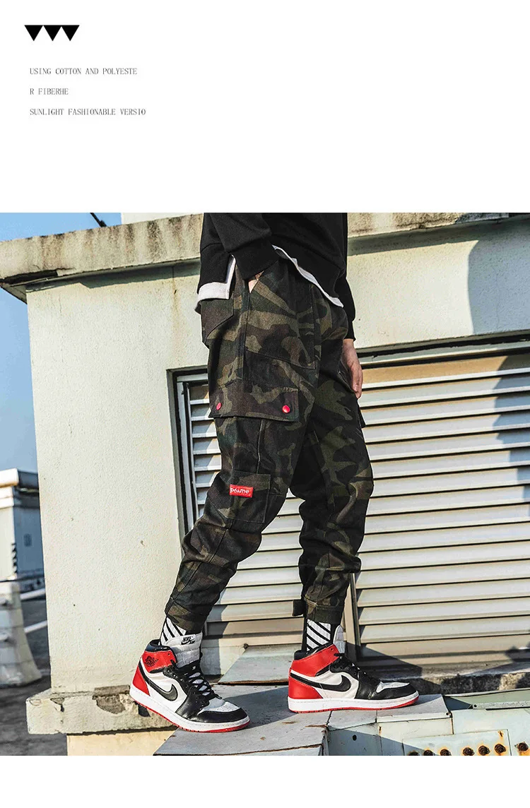 EWQ/Joggers Ankel-length камуфляжные штаны мужские японские спортивные штаны с карманами мужские корейские штаны спортивные штаны в стиле хип-хоп 4XL Tide 9A382